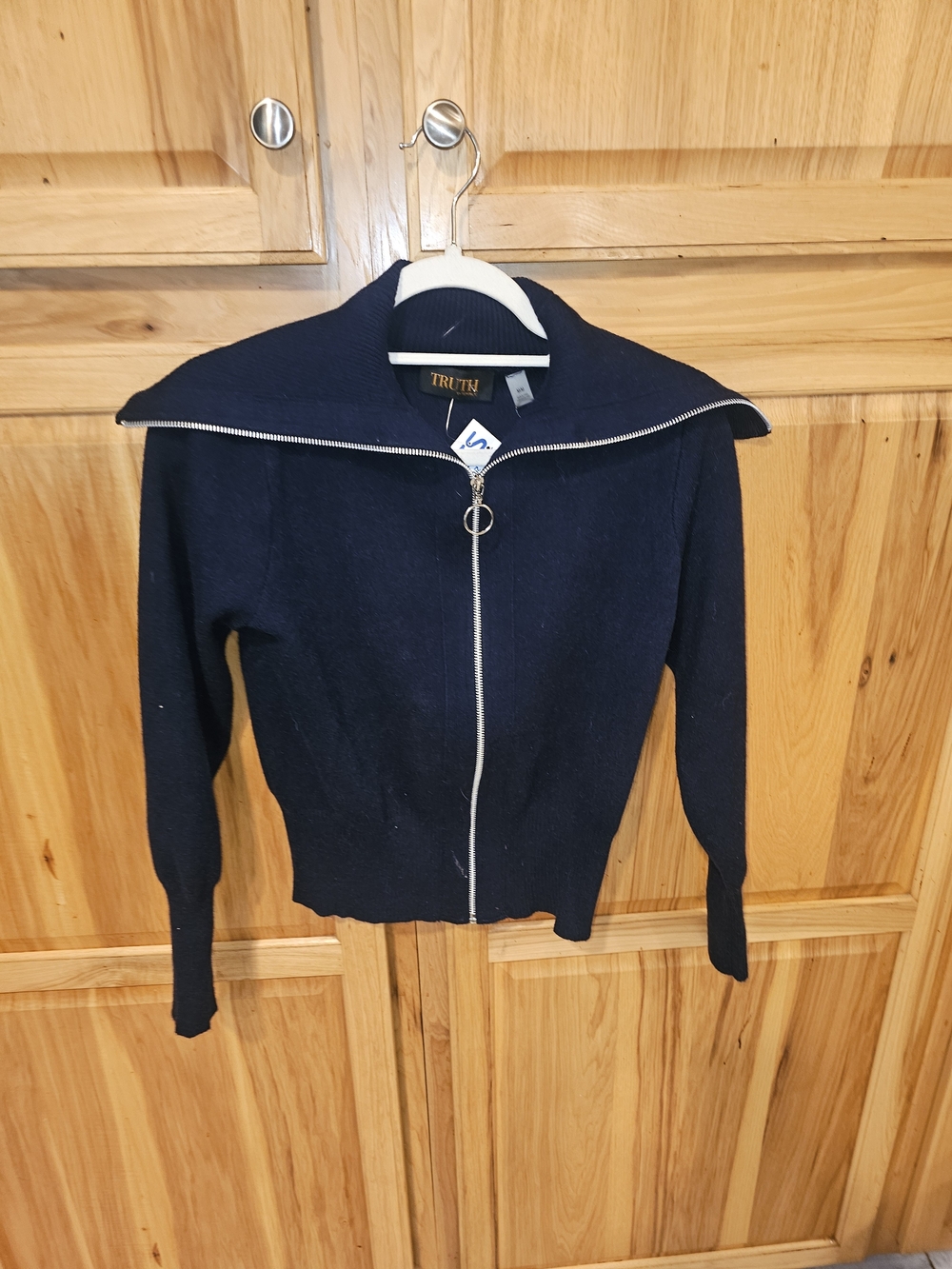 Truth Navy Zip-Up Sweater Jacket